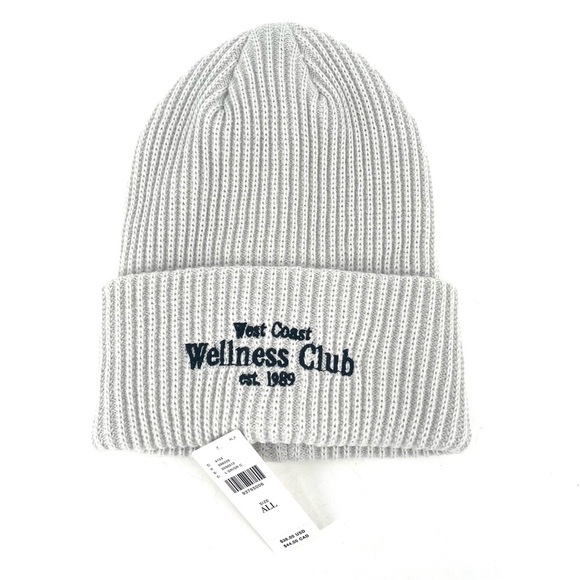 Daily Practice by Anthropologie Sport Club Ribbed Light Grey Beanie main image 6